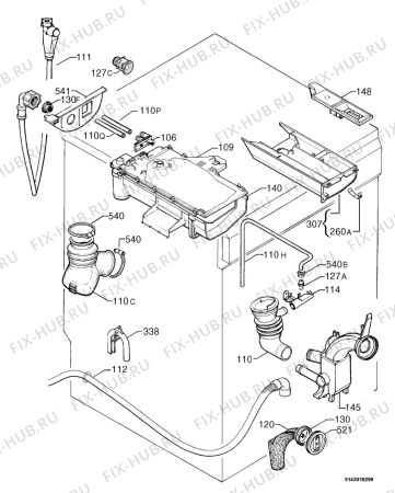 Взрыв-схема стиральной машины Juno WT8013 - Схема узла Hydraulic System 272